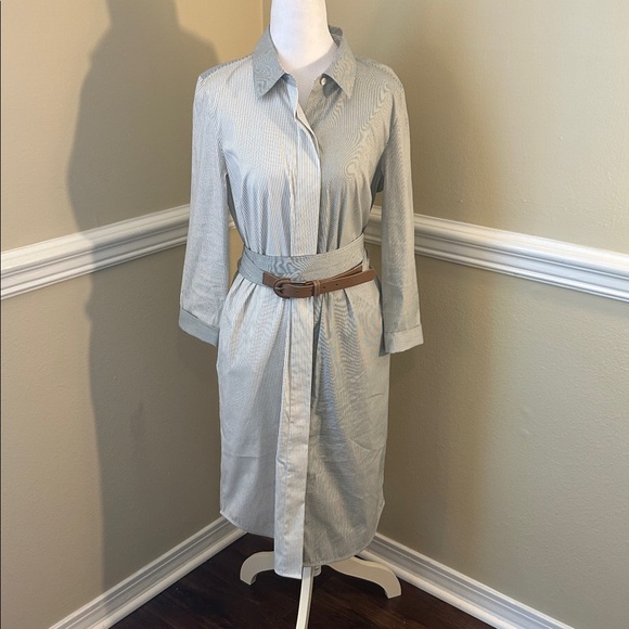 Lafayette 148 Peggy Parkside Striped Shirtdress - Picture 4 of 8